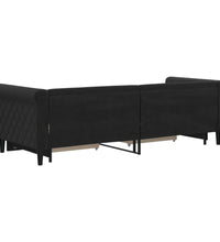 Tagesbett Ausziehbar mit Schubladen Schwarz 80x200 cm Samt