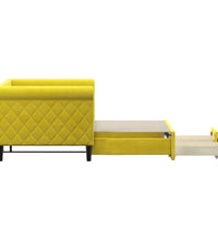 Tagesbett Ausziehbar mit Schubladen Gelb 80x200 cm Samt