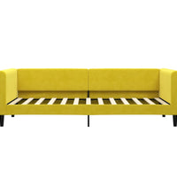 Tagesbett Ausziehbar mit Schubladen Gelb 80x200 cm Samt