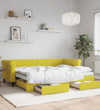 Tagesbett Ausziehbar mit Schubladen Gelb 80x200 cm Samt