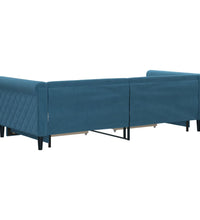 Tagesbett Ausziehbar mit Schubladen Blau 90x200 cm Samt