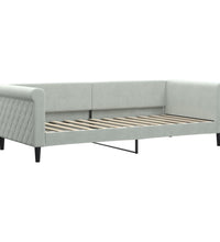 Tagesbett Ausziehbar mit Schubladen Hellgrau 90x200 cm Samt