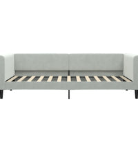 Tagesbett Ausziehbar mit Schubladen Hellgrau 90x200 cm Samt