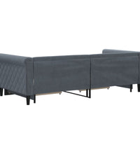 Tagesbett Ausziehbar mit Schubladen Dunkelgrau 90x200 cm Samt