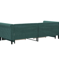 Tagesbett Ausziehbar mit Schubladen Dunkelgrün 90x200 cm Samt