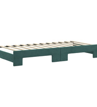 Tagesbett Ausziehbar mit Schubladen Dunkelgrün 90x200 cm Samt