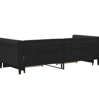 Tagesbett Ausziehbar mit Schubladen Schwarz 90x200 cm Samt