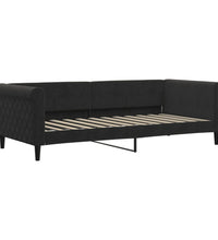 Tagesbett Ausziehbar mit Schubladen Schwarz 90x200 cm Samt