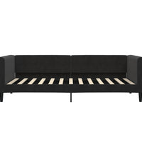 Tagesbett Ausziehbar mit Schubladen Schwarz 90x200 cm Samt