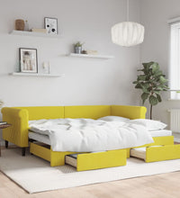 Tagesbett Ausziehbar mit Schubladen Gelb 90x200 cm Samt