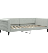 Tagesbett Ausziehbar mit Schubladen Hellgrau 100x200 cm Samt