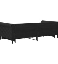 Tagesbett Ausziehbar mit Schubladen Schwarz 100x200 cm Samt