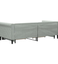 Tagesbett Ausziehbar mit Schubladen Hellgrau 90x190 cm Samt