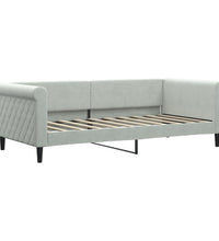 Tagesbett Ausziehbar mit Schubladen Hellgrau 90x190 cm Samt