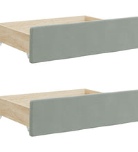 Tagesbett Ausziehbar mit Schubladen Hellgrau 90x190 cm Samt