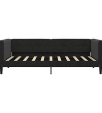 Tagesbett Ausziehbar mit Schubladen Schwarz 90x190 cm Samt