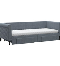 Tagesbett Ausziehbar mit Schubladen Dunkelgrau 80x200 cm Samt