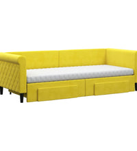 Tagesbett Ausziehbar mit Schubladen Gelb 80x200 cm Samt