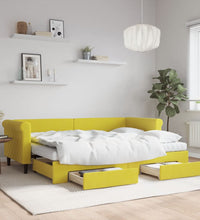 Tagesbett Ausziehbar mit Schubladen Gelb 80x200 cm Samt