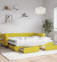 Tagesbett Ausziehbar mit Schubladen Gelb 90x200 cm Samt