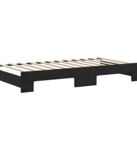 Tagesbett Ausziehbar mit Schubladen Schwarz 100x200 cm Samt