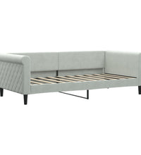 Tagesbett Ausziehbar mit Schubladen Hellgrau 90x190 cm Samt