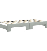 Tagesbett Ausziehbar mit Schubladen Hellgrau 90x190 cm Samt