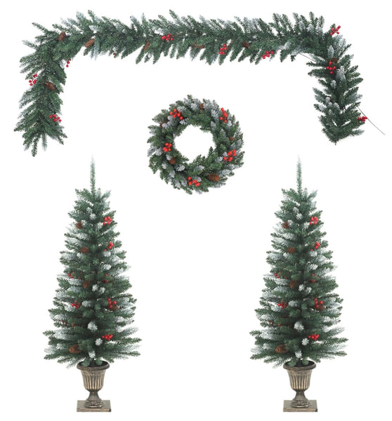 4-tlg. Türschmuck-Set für Weihnachten PVC