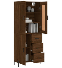 Highboard Braun Eichen-Optik 69,5x34x180 cm Holzwerkstoff