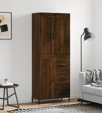 Highboard Braun Eichen-Optik 69,5x34x180 cm Holzwerkstoff