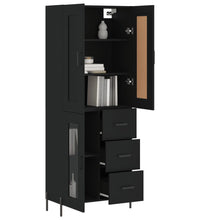 Highboard Schwarz 69,5x34x180 cm Holzwerkstoff