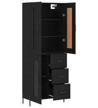 Highboard Schwarz 69,5x34x180 cm Holzwerkstoff