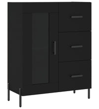Highboard Schwarz 69,5x34x180 cm Holzwerkstoff