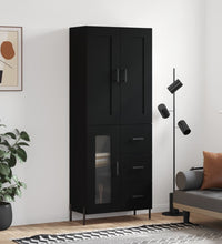 Highboard Schwarz 69,5x34x180 cm Holzwerkstoff