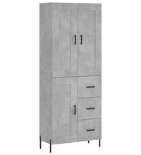 Highboard Betongrau 69,5x34x180 cm Holzwerkstoff