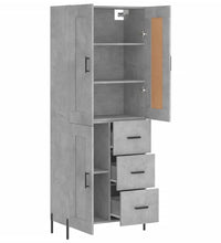 Highboard Betongrau 69,5x34x180 cm Holzwerkstoff