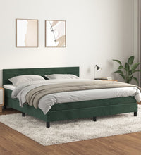 Boxspringbett mit Matratze Dunkelgrün 180x200 cm Samt