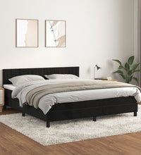 Boxspringbett mit Matratze Schwarz 160x200 cm Samt