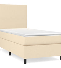 Boxspringbett mit Matratze Creme 90x190 cm Stoff