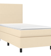 Boxspringbett mit Matratze Creme 90x190 cm Stoff