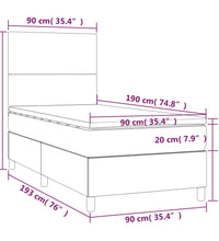 Boxspringbett mit Matratze Creme 90x190 cm Stoff