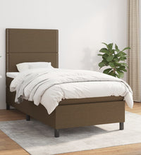 Boxspringbett mit Matratze Dunkelbraun 80x200 cm Stoff