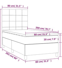 Boxspringbett mit Matratze Dunkelbraun 80x200 cm Stoff