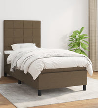 Boxspringbett mit Matratze Dunkelbraun 80x200 cm Stoff