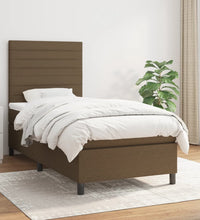 Boxspringbett mit Matratze Dunkelbraun 80x200 cm Stoff