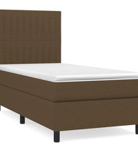 Boxspringbett mit Matratze Dunkelbraun 80x200 cm Stoff