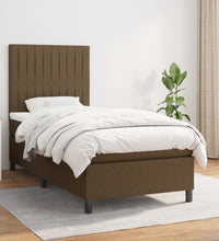 Boxspringbett mit Matratze Dunkelbraun 80x200 cm Stoff