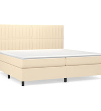 Boxspringbett mit Matratze Creme 200x200 cm Stoff