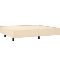 Boxspringbett mit Matratze Creme 200x200 cm Stoff