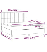 Boxspringbett mit Matratze Creme 200x200 cm Stoff